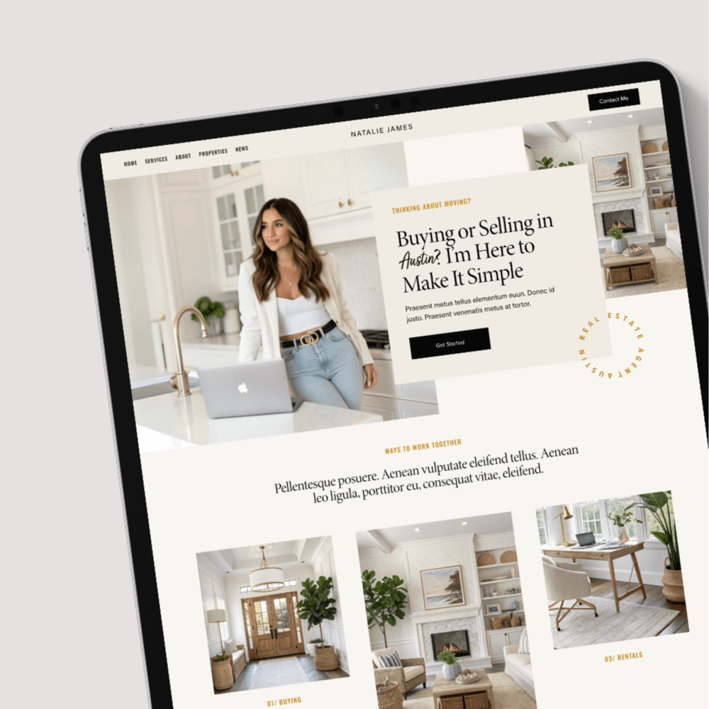 Luxury Real Estate Squarespace Template Realtor Website Design